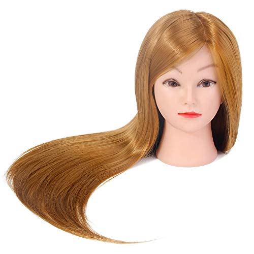 Mannequin Head with Hair, Beauty Star 26 Inch Training Head Hair Mannequin Manikin Head Cosmetology Doll Head Practice Styling Hairdressing Training Braiding Heads + Table Clamp Stand + Braid Sets