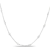 CTIEIP Sterling Silver 1/4cttw I2-I3 Clarity Real Diamonds Station Necklace for Women