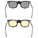 ClipShades 2 Pack Lightweight Clip-on Sunglasses and Anti Blue Ray Computer Glasses Combo with Flip Top Clip On Function for Prescription Eyeglasses Wearers