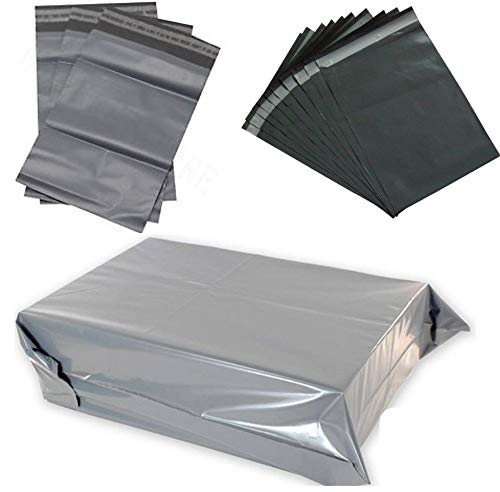 Pack of 100 Grey Mailing Bags Strong Parcel Postage Plastic Post Poly Self Seal 410mm x 540mm (16 inch x 21 inch)