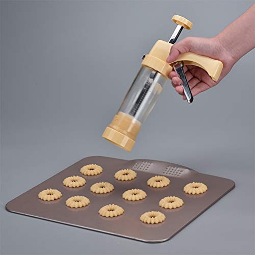Cookie Press Gun Kit for Cookies Biscuit Churro Maker, Cookie Press with Macaroon Baking Mat Sheet, 6 Icing Tips, 16 Cookie Moulds, 200 Self-Adhesive Cookie Bags, Measuring Cup, Cleaning Brush - Thumbnail 5