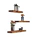 DAKODA LOVE Handmade Rustic Pine Wood Floating Shelves Set of 3 (Walnut)