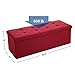 SONGMICS Storage Ottoman Bench, Chest with Lid, Padded and Foldable Seat with Metal Support, Bedroom, Hallway, Space-Saving, 31.7 Gal (120L) Capacity, Hold up to 660 lb, Red ULSF77RD