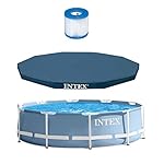 Intex 10' x 30" Prism Frame Pool + 10' Debris Cover + Type H Cartridge Filter