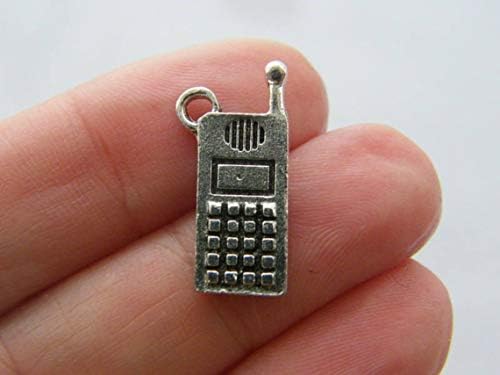 8 Walkie Talkie Charms Tibetan Silver PT140