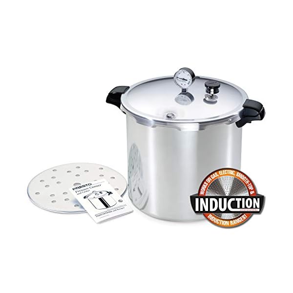 Presto 01784 23Quart Induction Compatible Pressure Canner, Silver
