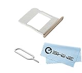 EShine SIM Card Holder Slot Tray Replacement + Sim Card Remover Eject Pin Key tool for Samsung Galaxy Note 5 N920 (ALL CARRIERS) + Cloth (Gold)