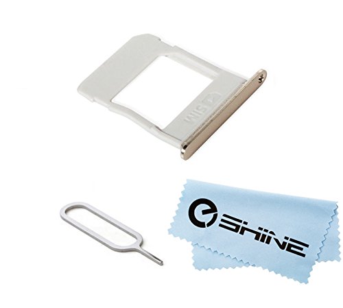 EShine® SIM Card Holder Slot Tray Replacement + Sim Card Remover Eject Pin Key tool for Samsung Galaxy Note 5 N920 (ALL CARRIERS)+ EShine Cloth (Gold)