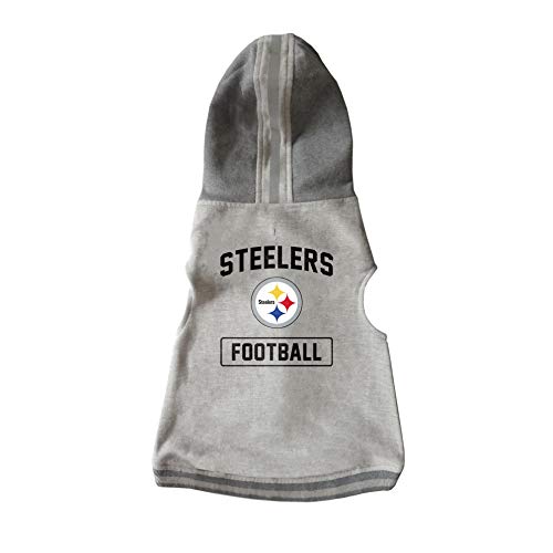 Littlearth Pittsburgh Steelers NFL Pet Hooded Crewneck with Team Logo and Name