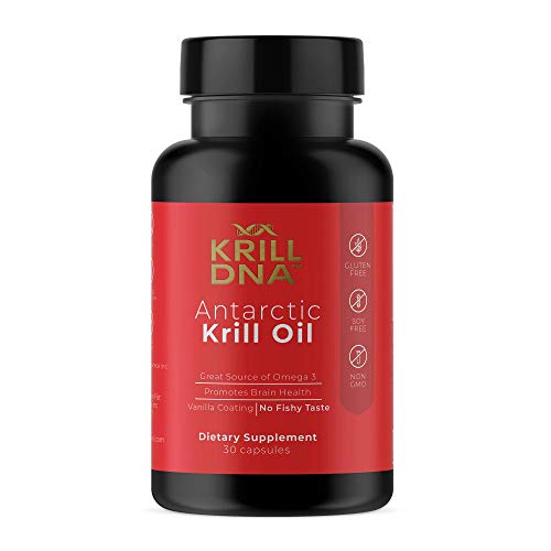 Antarctic Krill Oil by KrillDNA | 1000 mg with Astaxanthin, Omega 3, DHA, EPA, and Phospholipids | Vanilla Coating, No Smell, No Fishy Taste | (30 softgels-15 Servings) Antarctic Krill Oil by KrillDNA | 1000 mg with Astaxanthin, Omega 3, DHA, EPA, and Phospholipids | Vanilla Coating, No Smell, No Fishy Taste | (30 softgels-15 Servings)