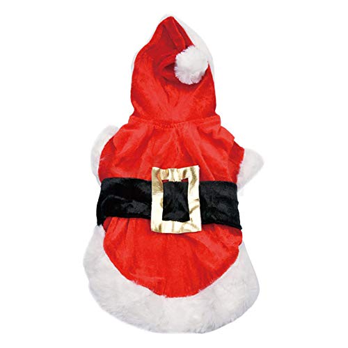 Letdown Pet Christmas Hoodie Puppy Dog Cat Santa Winter Warm Sweater Costumes Apparel (S, Red) - Thumbnail 2
