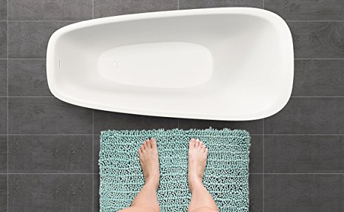 Raphael Rozen Elegant Bath Set of 2 Microfiber Shag Bath Mat, Non Slip Backing, Ultra Soft, Extremely Absorbent and Fast Drying. Durable, Easy Cleaning, Machine Washable. 5 Light Green 17"x24"