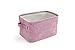 Dejaroo - Baskets for Organizing Wipes and Newborn Essentials, Diaper and Wipes Organizer, Embroidered Baby Shower Gifts for Moms, Linen Basket with Handle, 9 x 6 x 5.5 Inches, Pink