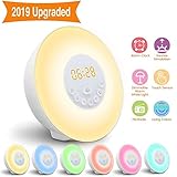 Alarm Clock,GLIME Wake up Light Alarm Clocks Sunrise Sunset Simulation USB Rechargeable Touch Control LED Digital Clock Night Light with FM Radio 6 Natural Sounds 7 Colors Bedside Lamps for Kid Adult