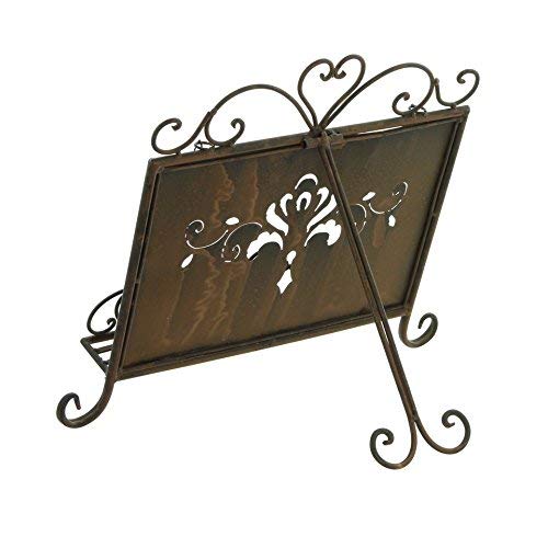 Antique Metal ♥Cookbook Stand Recipe Book Stand for Kitchen Easel Weighted Chain