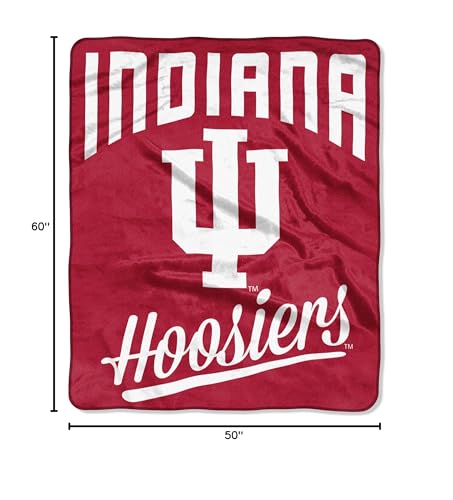 Northwest NCAA Indiana Hoosiers Unisex-Adult Raschel Throw Blanket, 50 x 60, Alumni