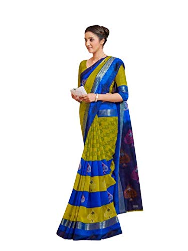womens cotton saree with unstitched blouse piece [Uniform k2]