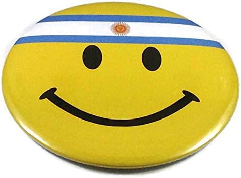 Chic Emoticon AR Argentina Flag Pin Badge Button 1.75 Inches
