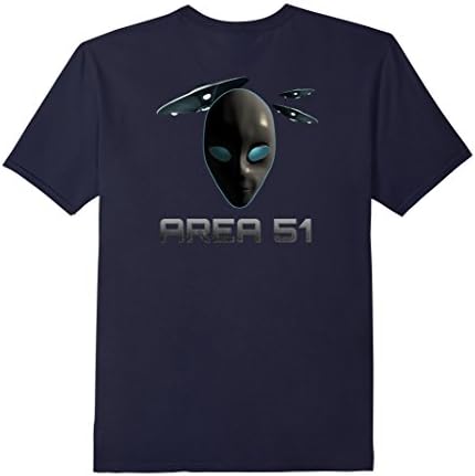 Mens Area 51 UFO Conspiracy T-shirt XL Navy