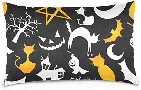 Halloween Black 16x24 inches Pillow Case Cover Pillowslip Cushion Pillowcases Protectors Slip Bed 40x60 cm Bedroom Single