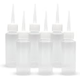 BlingKingdom 6 PCS 50 ml Squeeze Applicator Bottles for Paint, Soft PE | Easy to Fill, Glue Dispenser Bottles with Fine Tip, No Leaks for Liquids, Acrylic Paint Art, Hair Oil