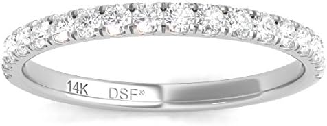 Vaarya 1/3 Ctw GH/SI2-I1 AGS Certified 14K White Gold Natural Diamonds Wedding Band