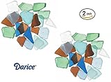 2 Pack Darice Sea Glass in Mesh Bag - Multicolor Rainbow Mix - 1lb