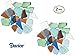 2 Pack Darice Sea Glass in Mesh Bag - Multicolor Rainbow Mix - 1lb
