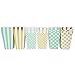 Chloe Elizabeth Mini Popcorn & Candy Favor Boxes for Birthday, Bridal and Baby Shower, All Parties & Events in Polka Dot, Chevron, and Striped Assorted Designs, 36 Count (Mint, Gold)