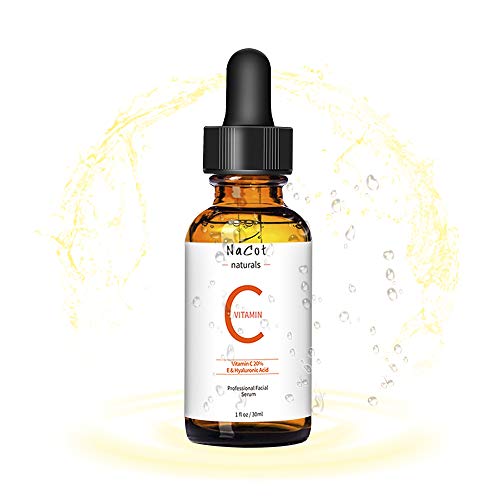 Vitamin C Serum for Face 20% VC Serum with Hyaluronic Acid and Vit E - Natural & Organic Anti Wrinkle Anti Aging Facial Serum - 1 fl oz