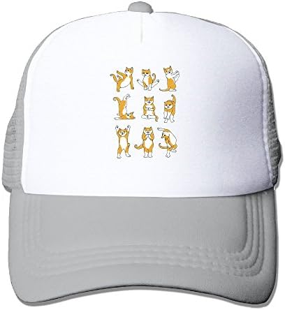 Vicop Yoga Cats Trucker Cap Summer Mesh Hat With Adjustable Strap Ash
