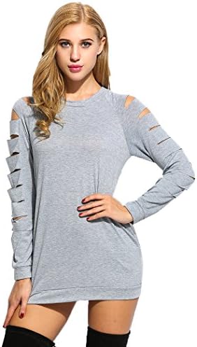 SFY Women Fashion Long Sleeve Hollow Out Sweatshirts Mini Pencil Dress