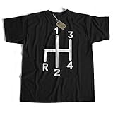 Classic Car Gearstick Logo T Shirt - MG / Austin Healey Etc black-xl