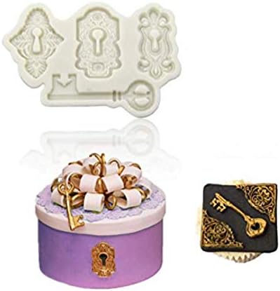 September Antique Lock Moulds Fondant Mould DIY Soap Baking Cake Decorating Mould
