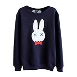 Froomer Teen Girls Cat Print Sweatshirt Long Sleeve Blouse Loose Sweater Shirt (Small, #Blue)