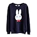 Froomer Teen Girls Cat Print Sweatshirt Long Sleeve Blouse Loose Sweater Shirt (Small, #Blue)