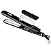 Huachi Steam Hair Straightener Flat Iron Ceramic Tourmaline Plates, Salon Hair Iron Dual Voltage Travel 2 in 1 Straightening Iron with Adjustable Temperature, 1- inch, Black
