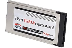 KUIOPYY High-Speed Dual 2 Port USB 3.0 Express Card 34mm Slot Express Card PCMCIA Converter Adapter for Laptop Notebook