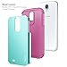 Galaxy S4 Mini Case, RANZ Hard Impact Dual Layer Shockproof Bumper Case for Samsung Galaxy S4 Mini (I9190) - Pink/Milk Green
