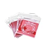 100 Pcs/Set Self Adhesive Cookie Candy Package Gift Bags Cellophane Birthday,7cm7cm By UBOOMS