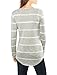 Allegra K Women's Long Sleeves Scoop Neck Casual Striped Chevron Print Tunic Top Medium Gray