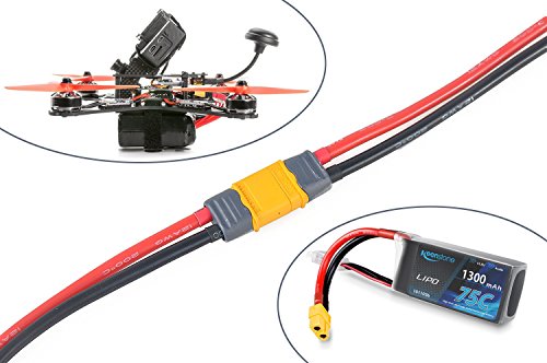 4pcs XT60 Plug Male Female Connector with Sheath Housing Connector with 150mm 12AWG Silicon Wire for RC Lipo Battery FPV Drone