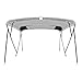 MSC 4 Bow Bimini Top Boat Cover with Rear Support Pole and Storage Boot, Color Grey, Burgundy,Navy,Beige,Pacific Blue,Black,Forest Green Available