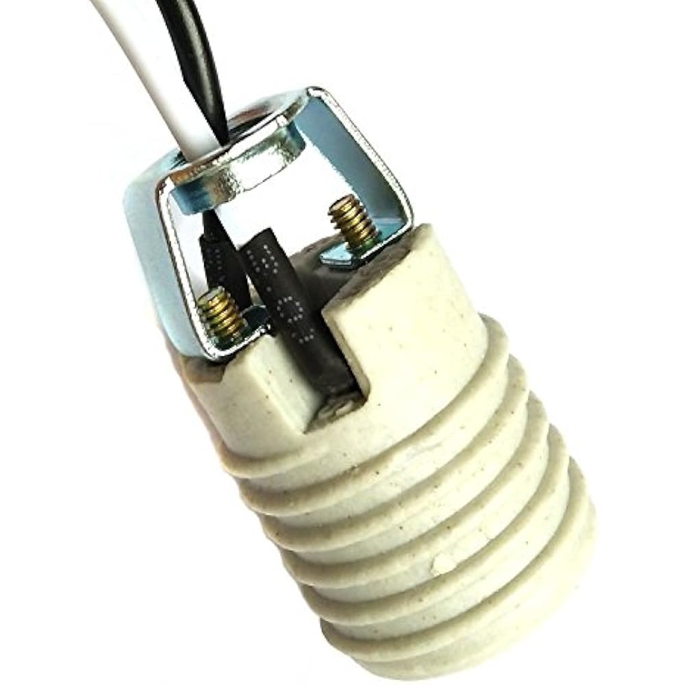 E12 Light Sockets Candelabra Porcelain Threaded With Metal Shade Ring,with 10 606413949600 eBay