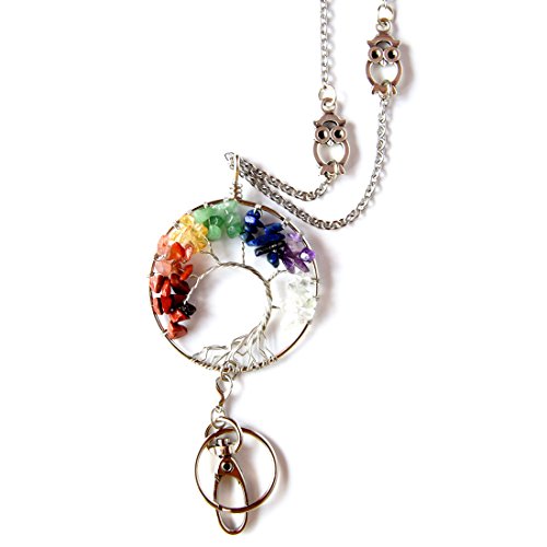 Crimmy Fashion Lanyard for Women, Tree of Life Pendant Necklace Badge Holder, Stainless Steel ID Holder