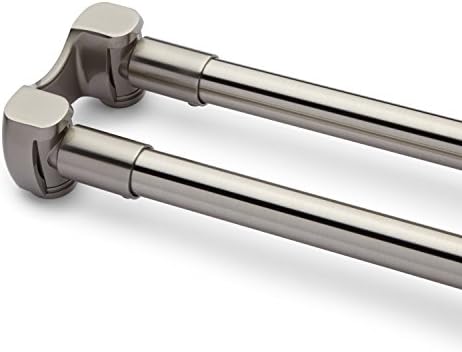 Naiture 18-1/2" x 26" x 18-1/2" Stainless Steel Neo-Angle Double Shower Curtain Rod Brushed Nickel Finish