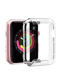 Apple Watch sonriente funda Buit en TPU protector de visualización All-Around Funda protectora de alta defination carcasa ultrafina para Apple iWatch Series 3 y Series 2 (2 unidades), transparente, 42 mm