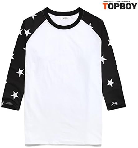 Unisex 100% Cotton 3/4 Sleeve Casual Baseball Raglan T-shirts, Made in Korea