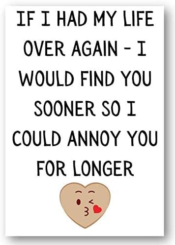 Second Ave Funny Life Over Again Birthday Valentine Card For Him/Her