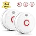 2 Pack Smoke Detector, Photoelectric Sensor Fire and Smoke Alarm with 9V Battery Operated, Silence Test Button, Light Sound Warning, UL Listed, 10 Years Life Time